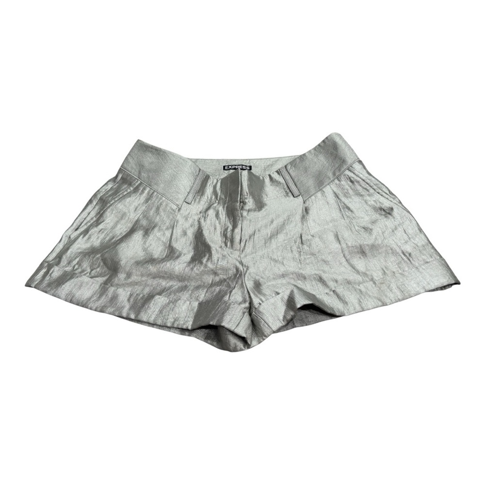 Express Gray/Silver Cuffed Shorts - image 1